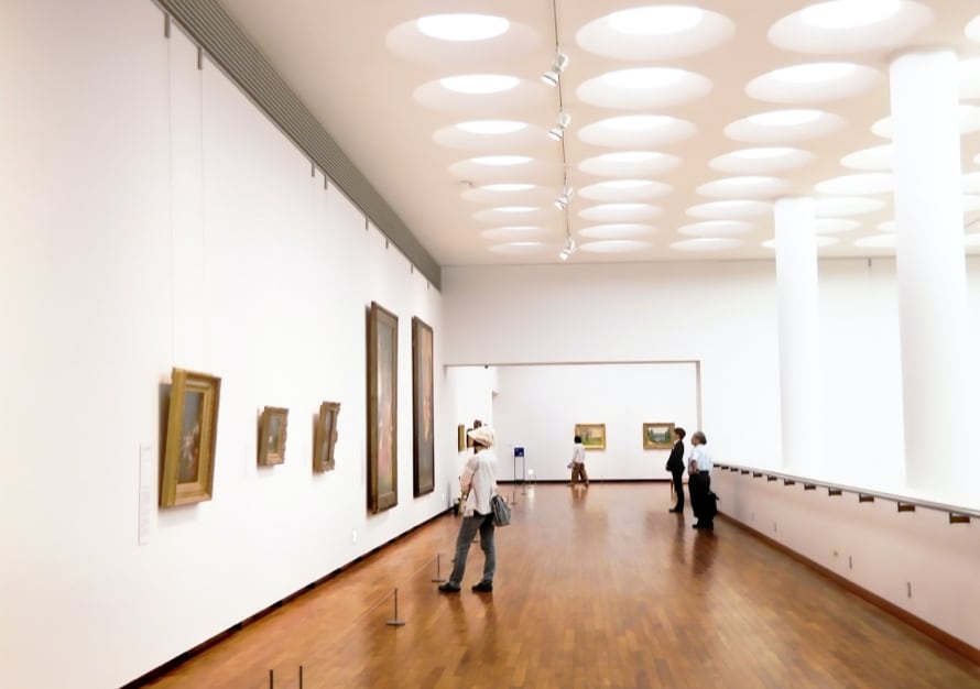 people in art museum